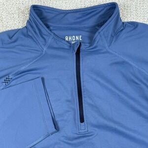 Rhone Mens 2XL Blue 1/4 Zip Long Sleeve Performance Pullover Shirt